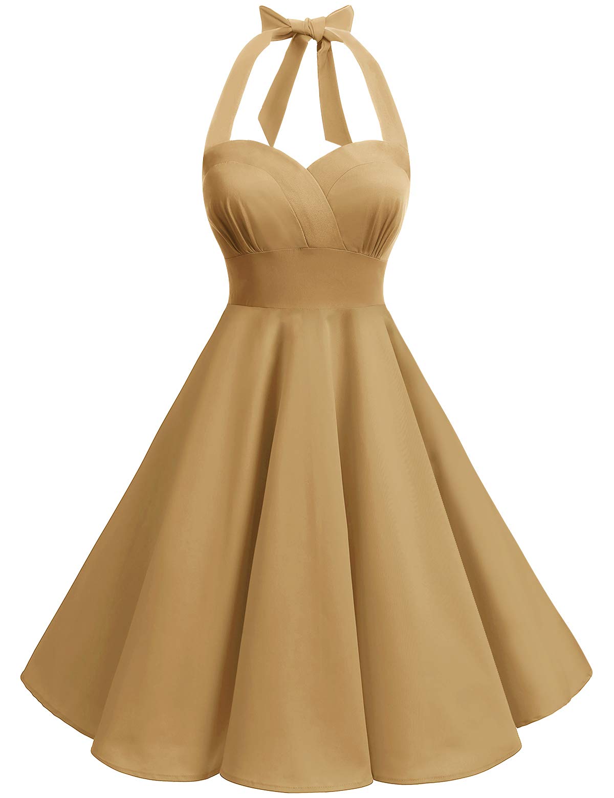 bbonlinedress Women 50s Halter Retro Audrey Hepburn Polka Dots Pinup Swing Dress