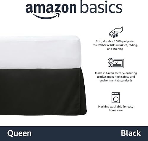 Vista 50 de Yaxa Basics Falda de cama plisada ligera, individual, color blanco brillante