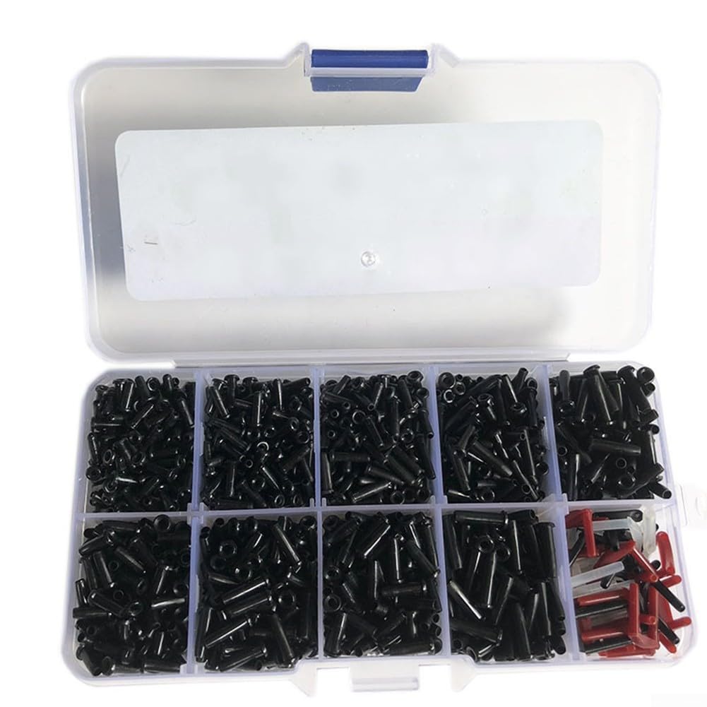 Essential Badminton Racket Grommets and String Protectors with Repair Tools (black)