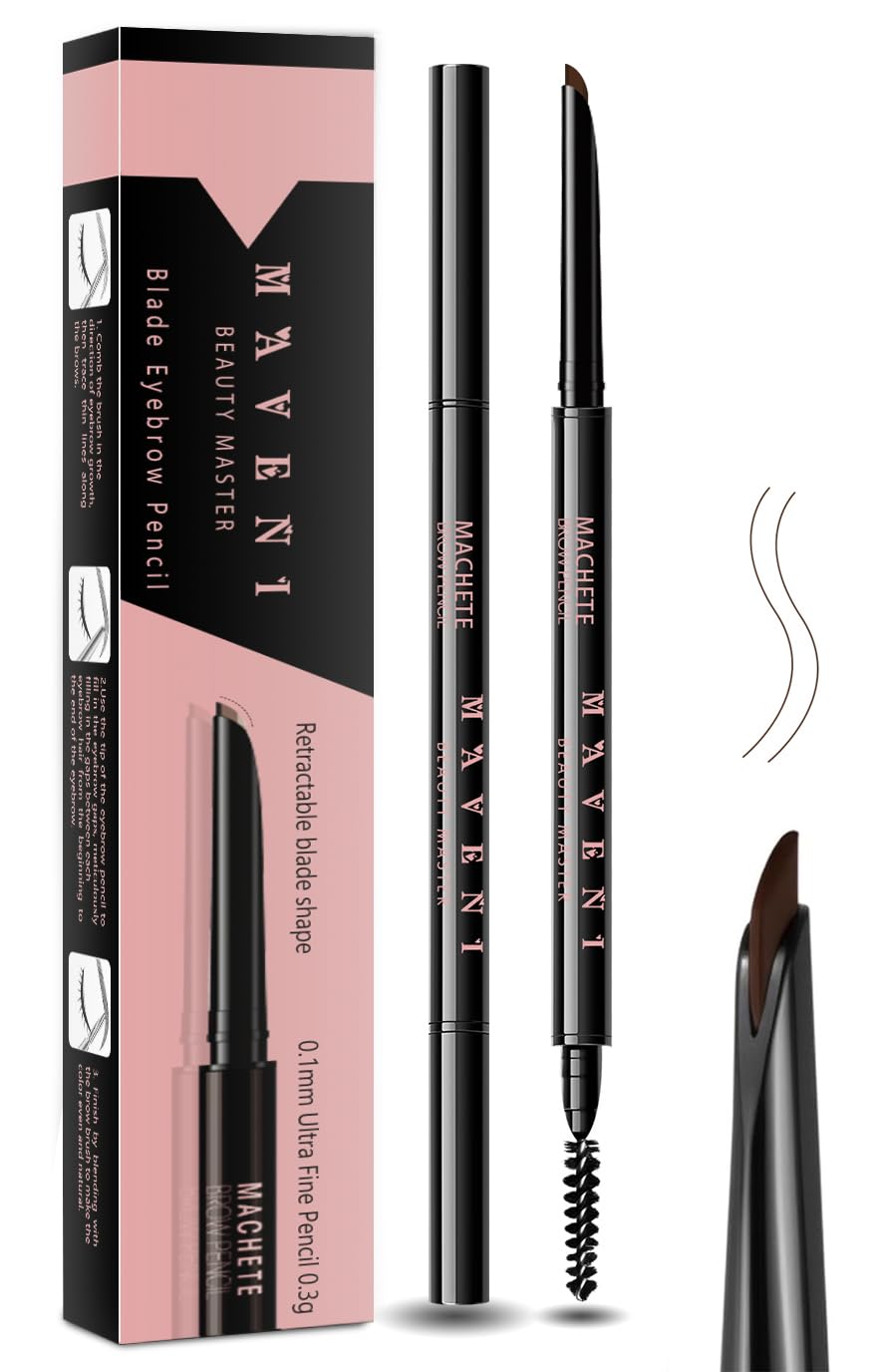Eyebrow pencils for women,05 Dark Brown,0.1mm Ultra-Fine brow pen,Waterproof,with 2-in-1 Double-Ended Automatic Angled Precision Tip,Built In Spoolie