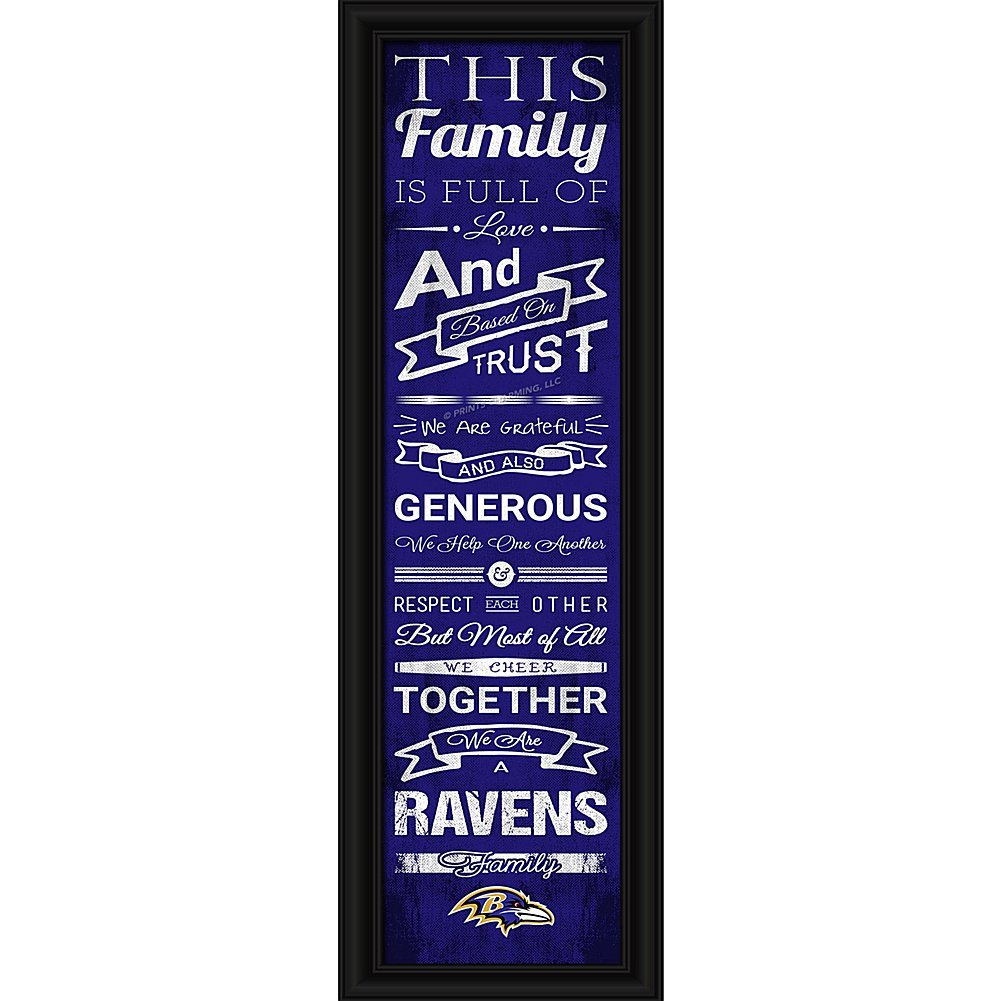 NFL Baltimore Ravens Men's Family Cheer Framed Art Print, Medium, Team Color
