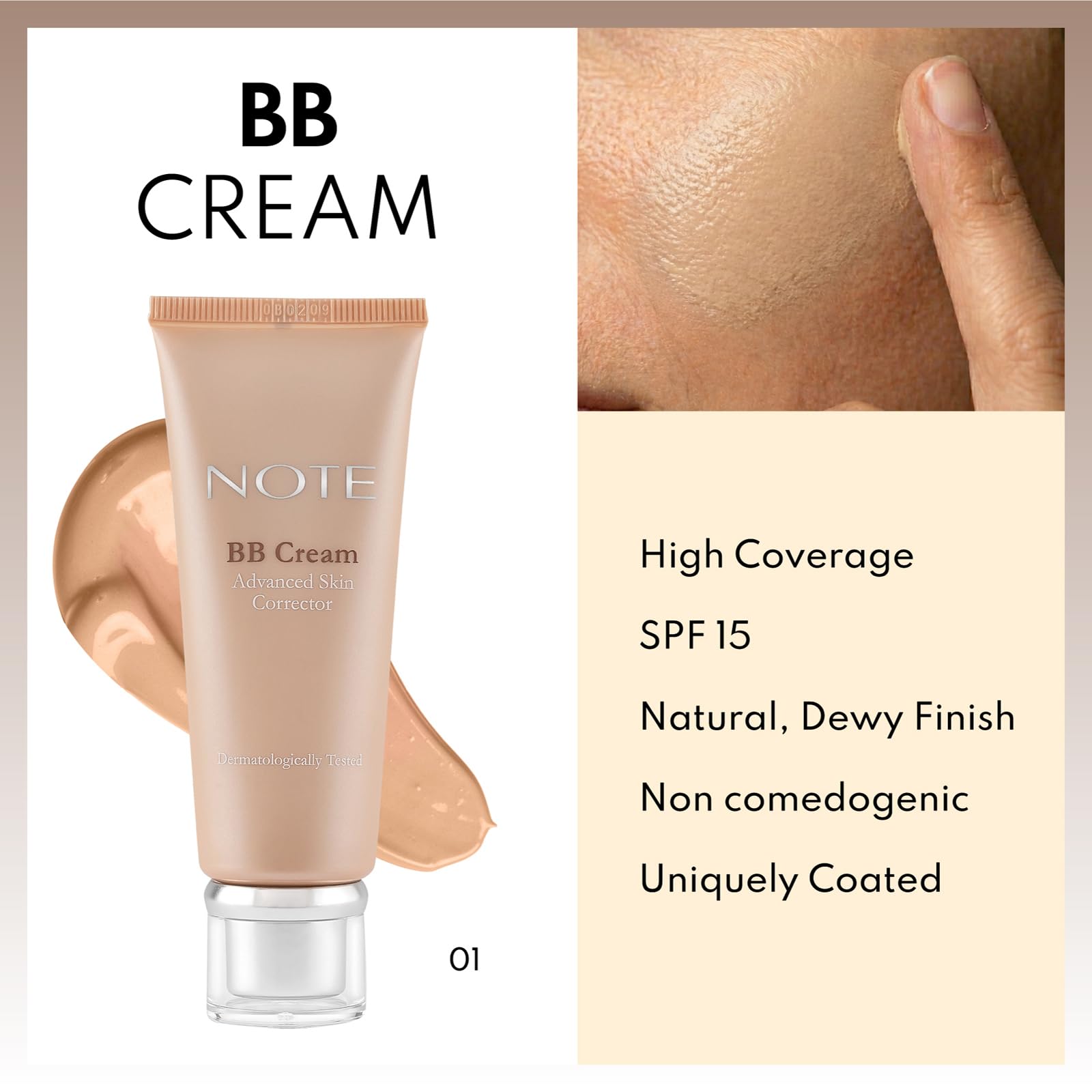 Note Cosmetics BB Cream 01 SPF 15 Nemlendirici Etkili Yoğun Kapatıcı BB Krem
