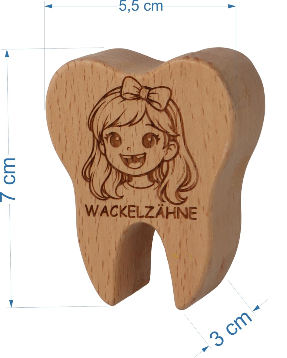 CREOLOGIC Wooden Tooth Box for Milk Teeth, Tooth Box with Laser Engraving, Durable Tooth Box for Children & Tooth Fairy - Image 3