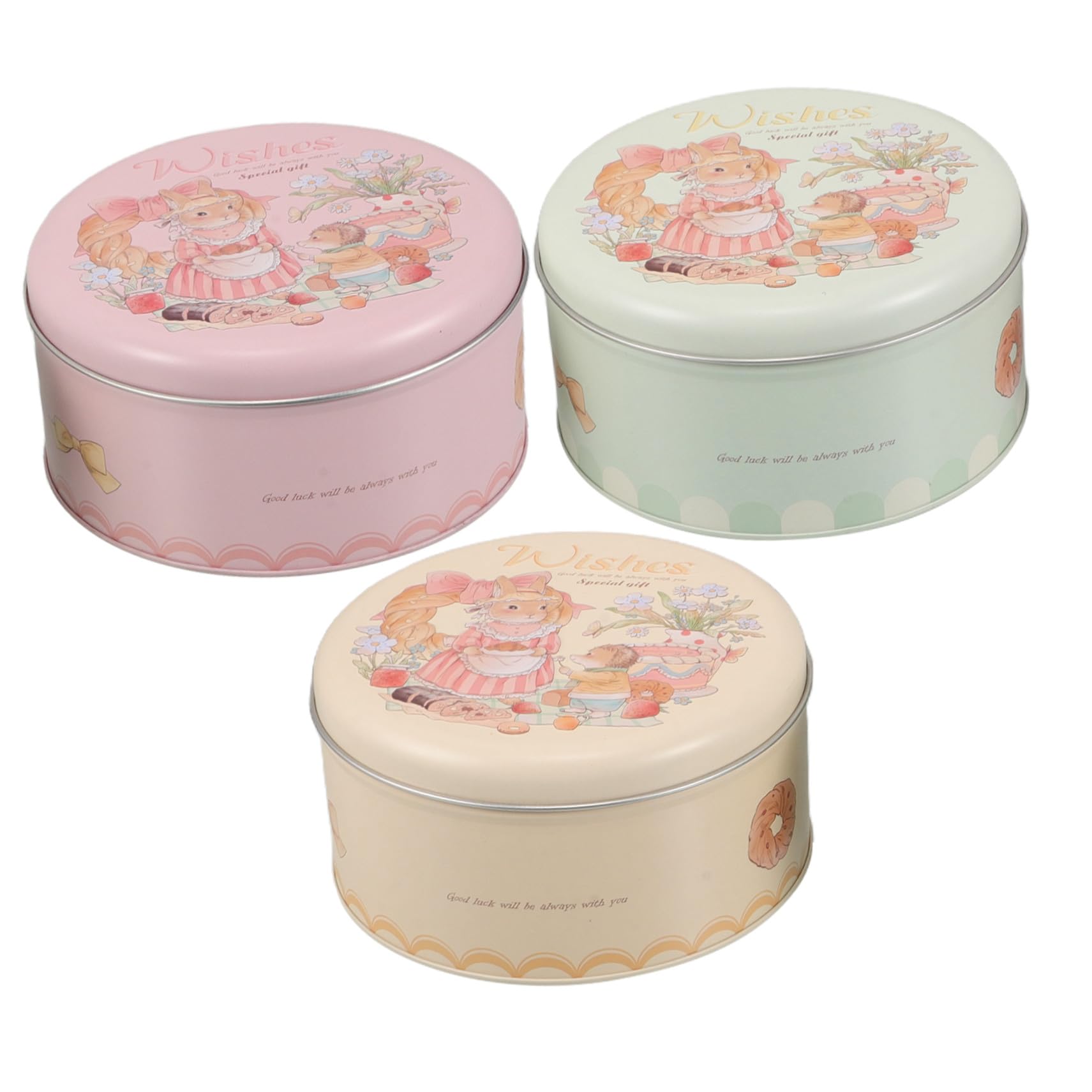 Boîtes biscuits métalliques Pâques STOBAZA (3 pièces) pour déco de table