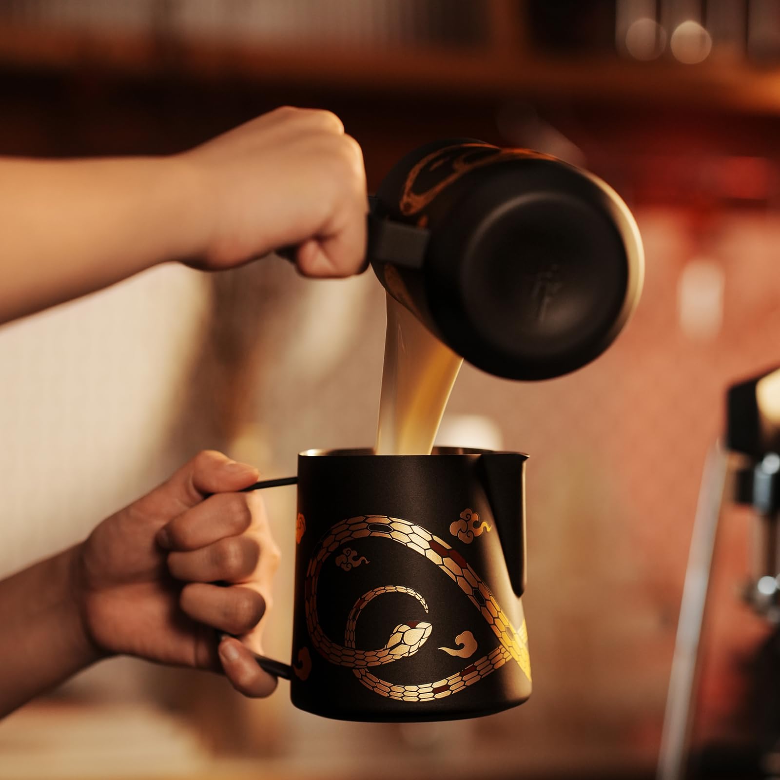 MHW-3BOMBER 20oz Milk Frothing Pitcher - Matte Black SUS304 Steel, Barista Latte Art Steaming Jug