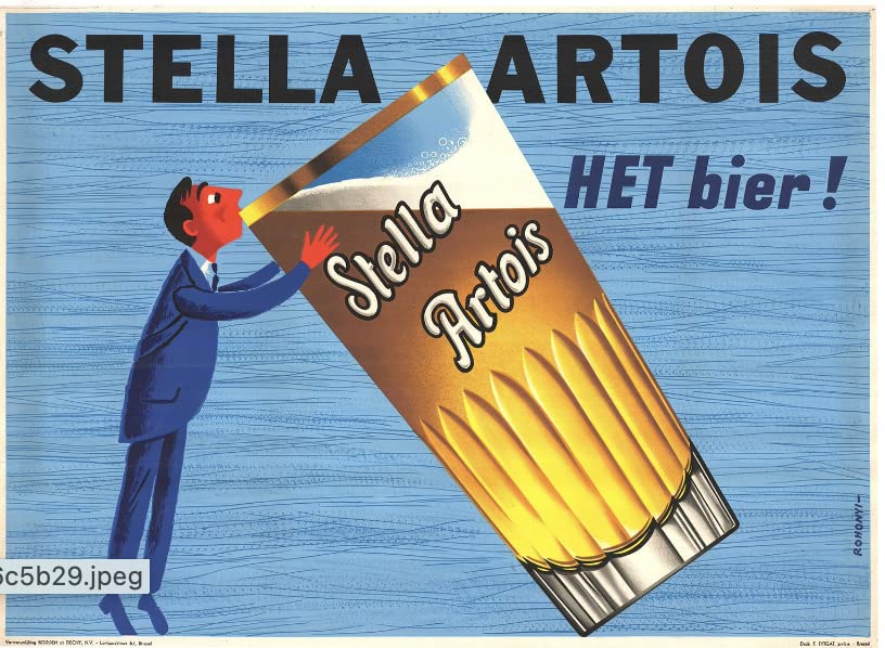Cerveza Stella Artois - Póster de 50 x 70 cm en papel de lujo 300 gr. Calidad superior. Todos los formatos posibles. Contáctenos.
