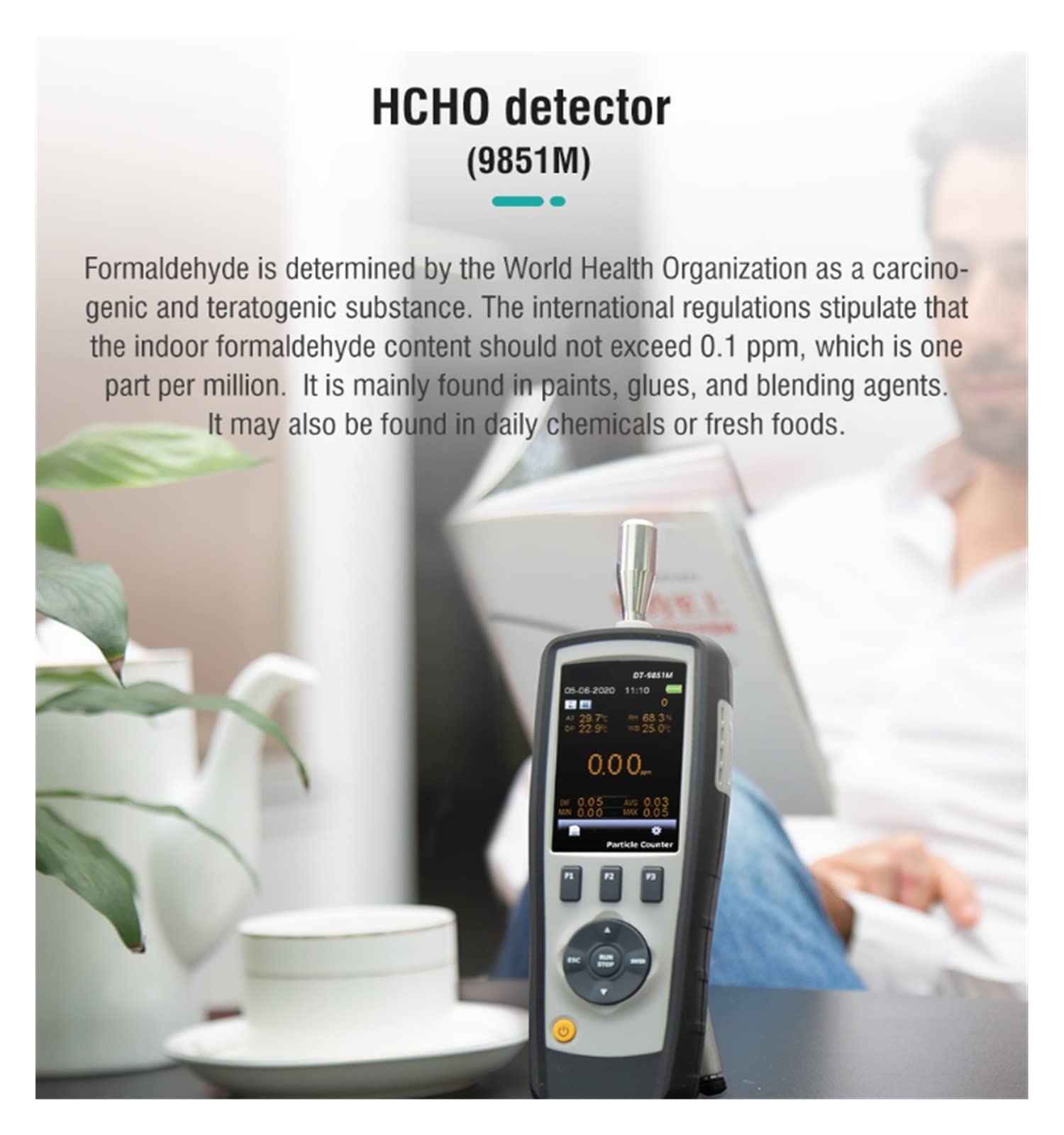 DT-9850M Professional Handheld Air PM0.3, PM2.5, PM10um Partikelzählerpreis for Reinraum-Leuchtturm,Genau erkennen