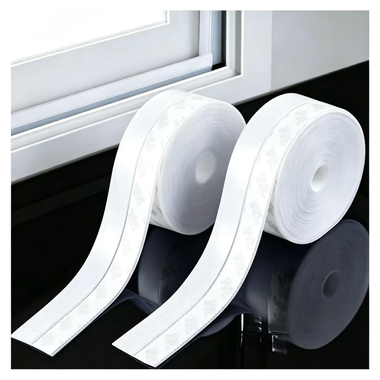Self-Adhesive Light Blocking Strips, 5M Cuttable Window Gap Blockers for Blinds & Shades, 4 Colors(White,W4.5 cm (1 3/4"))