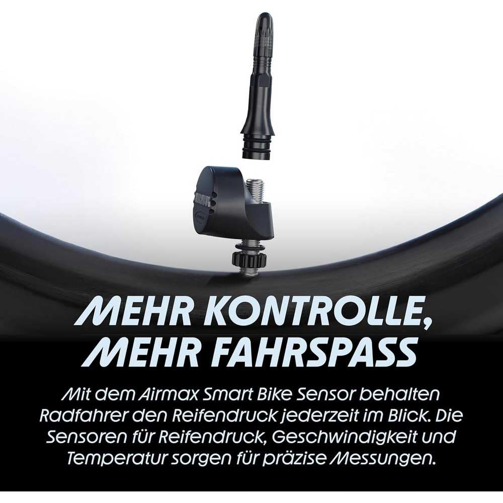 Schwalbe Airmax Smart Bike Sensor – Sistema de control de presión de neumáticos para válvulas SV-Tubeless Tubeless Mangueras con vástago roscado SV – Valve Clik Valve – Medidor de presión de