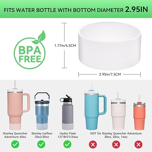 Miniatura 9 de 2 piezas para botas Stanley, parte inferior de silicona para Stanley Cup Boot Quencher Adventure de 40 onzas y para botas Hydroflask de 12 a 24