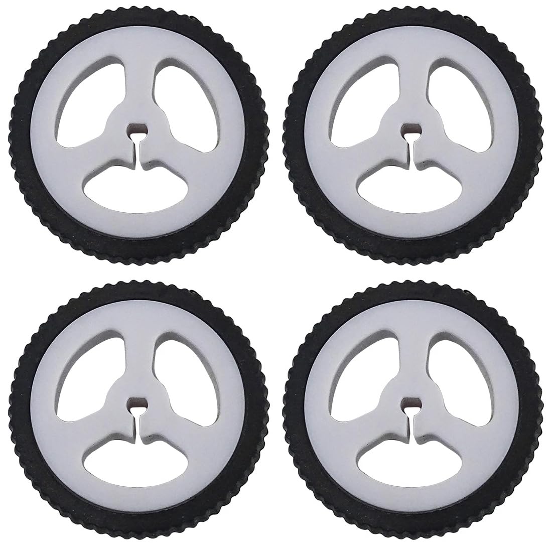 SquEqu 4 Pack Micro N20 Gear Motor Wheels with Rubber Tire D-Hole 3mm Shaft Wheel for Mini Micro N20 Gear Motor Speed Reduction Gearbox Motor DIY Robot RC Car Truck Small Construction Vehicle