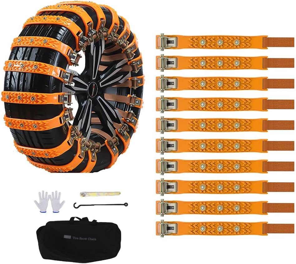 10 Pcs Car Snow Chains for Tesla Model Y 5-Seater 2020-2023 2024 Anti-Slip Car Tyre Chains Emergency Tire Chains Winter Driving Security Chains Traction Ice Mud Chains,Normal product image