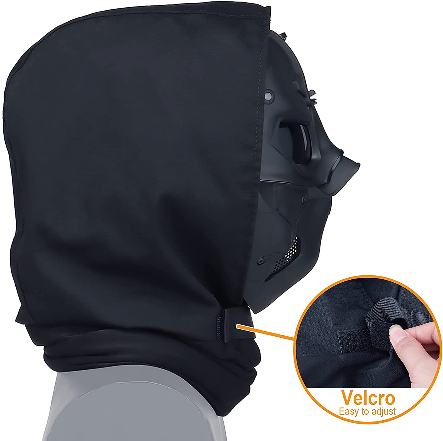 Masque Airsoft Tactique Double Protection – Demi-visage Pliable Avec Lunettes, 42x16 Cm, 600 FPS, Respirant