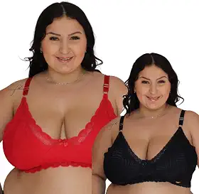 Kit 2 Sutiã De Renda Plus Size Virginia Sustentação