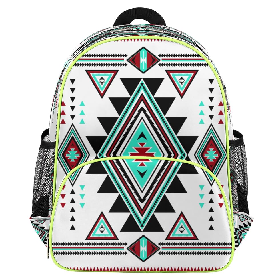 Sac à dos pour tout-petit ergonomique et léger avec imprimé ethnique géométrique de couleur