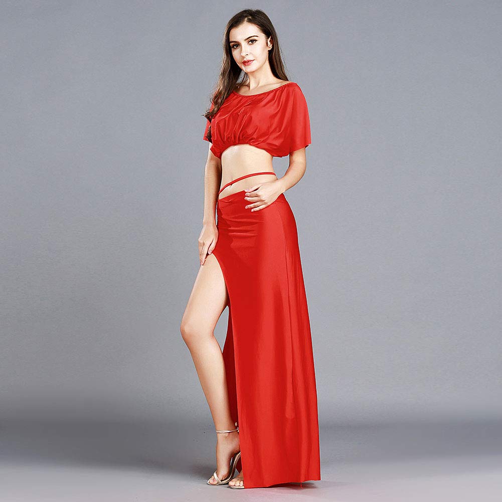 ROYAL SMEELA Danse du Ventre Tops Jupes Suit Hauts Sexy Dos Nu Jupe Longue Costumes de Danse Orientale Femme Jupes Maxi Tenue Danse du Ventre Costume Danse Orientale vêtements de Danse du Ventre