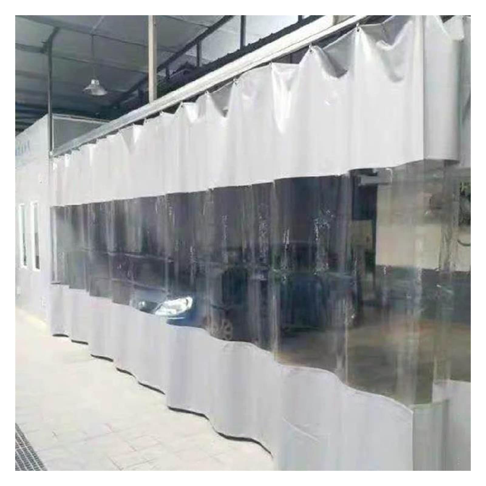 Teloni Impermeabili Occhiellati Materiale PVC Pieghevole Tarpaulin Trasparente Ripstop Antipolvere per Balcone, Camper, Gazebo E Giardino, Personalizzabile(1.8x2.5m)