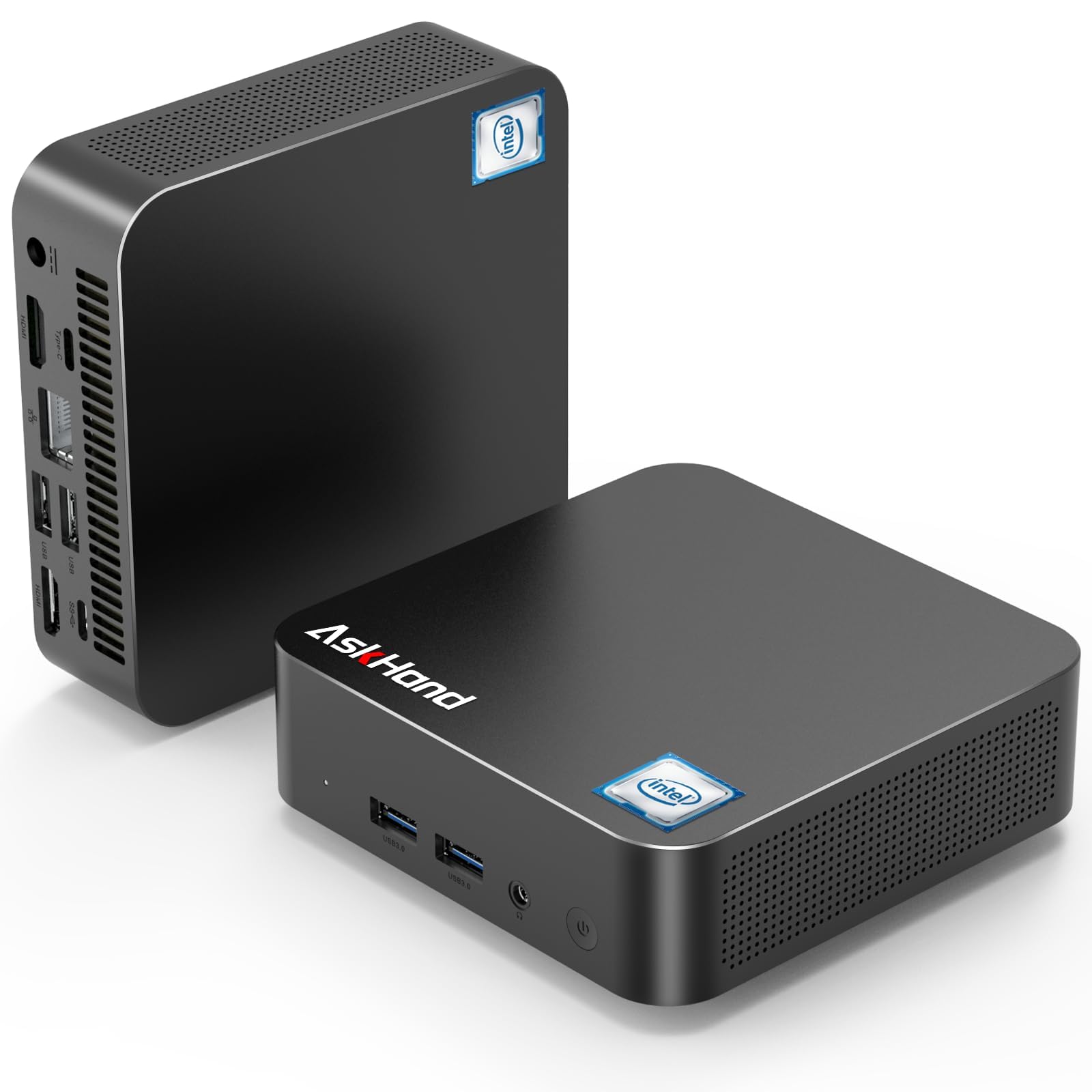 AskHand Mini PC Nth12-100 (4C/4T, 3.4GHz) 16GB DDR4 RAM 512GB SSD Windows11pro/ WIFI5/ Bluetooth 5.2/ RJ45/USB*4 / HDMI*2/USBC*2 Triple Display 4K@60Hz, Power Saving Mini Computer