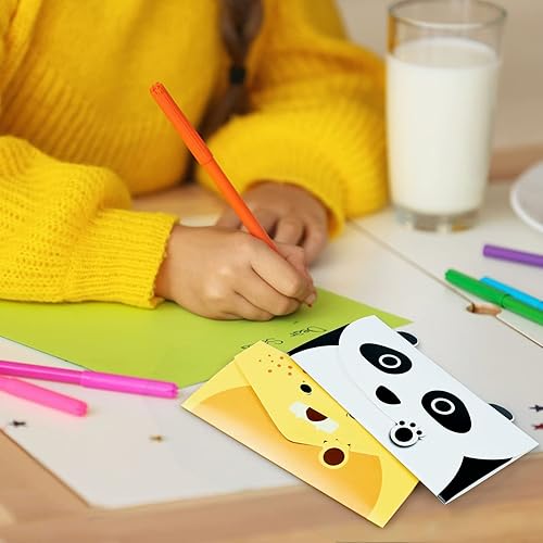 Miniatura 6 de 30 piezas de papel de papelería de dibujos animados de animales, sobres de tarjetas de felicitación, tarjeta de agradecimiento, tarjetas de