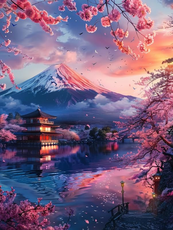 LOMSIOY Diamond Art Painting Kits Landscapes For Adults Paint With Diamond Art Scenery, Round Full Drill Crystal Rhinestone Crafts Gem Arts For Home Wall Decor 12x16 Inch19103
