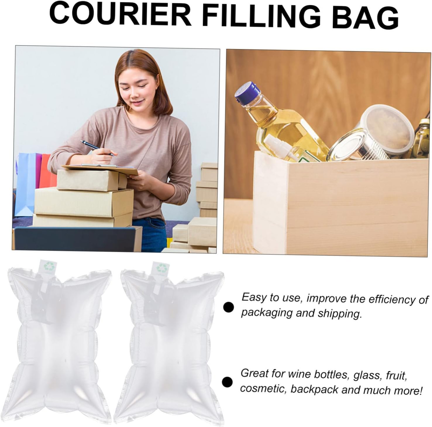 100pcs Sturdy Cushioning Wrap Inflatable Packing for Shipping Storage -collision Film Recyclable Air Pillow Bags for Moving