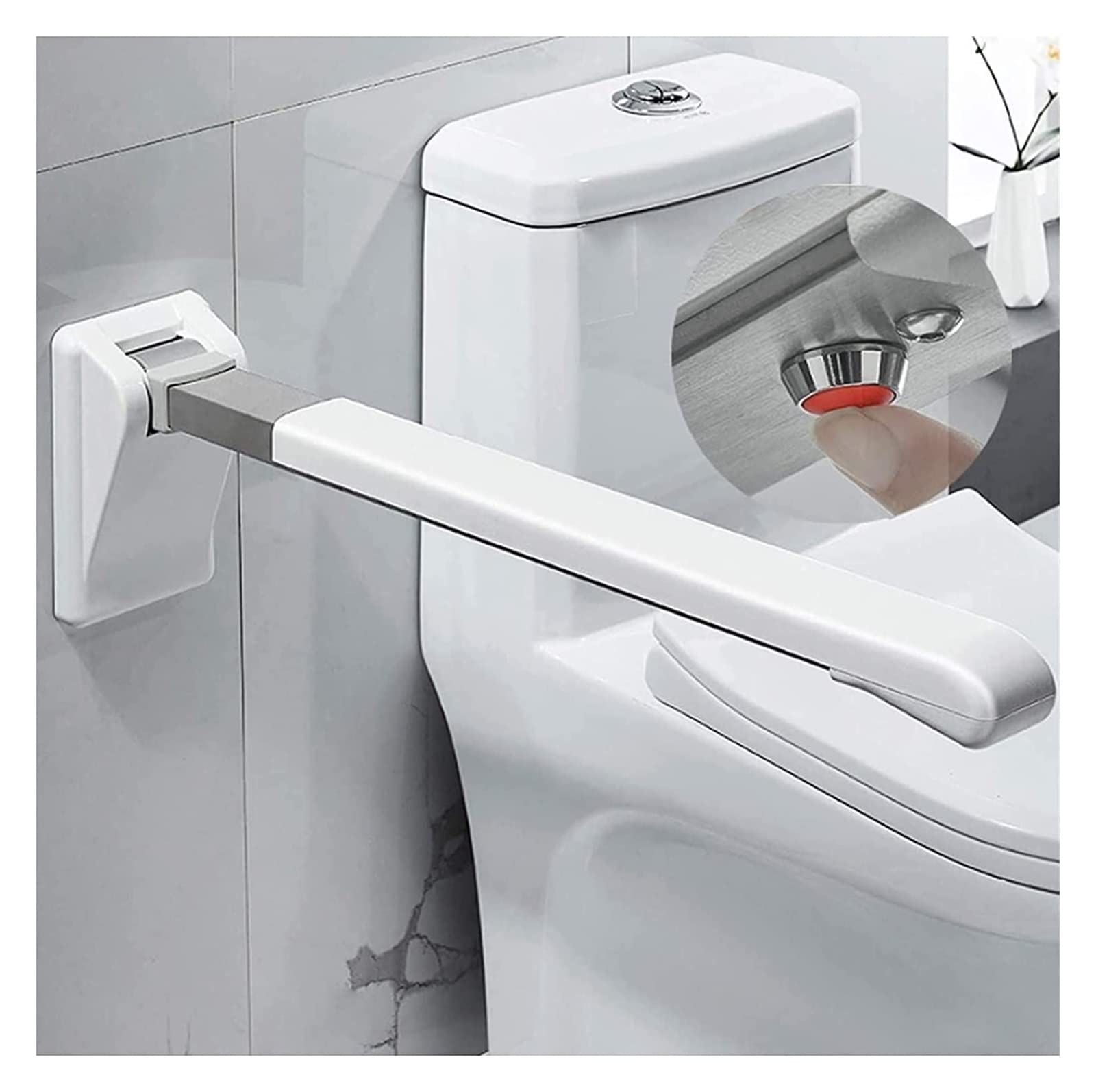 Asideros de baño Asidero de Ducha Reposabrazos de Inodoro Abatible Ducha Reposabrazos de bañera Soporte Asidero de bañera Barandilla de Seguridad para baño Plegable