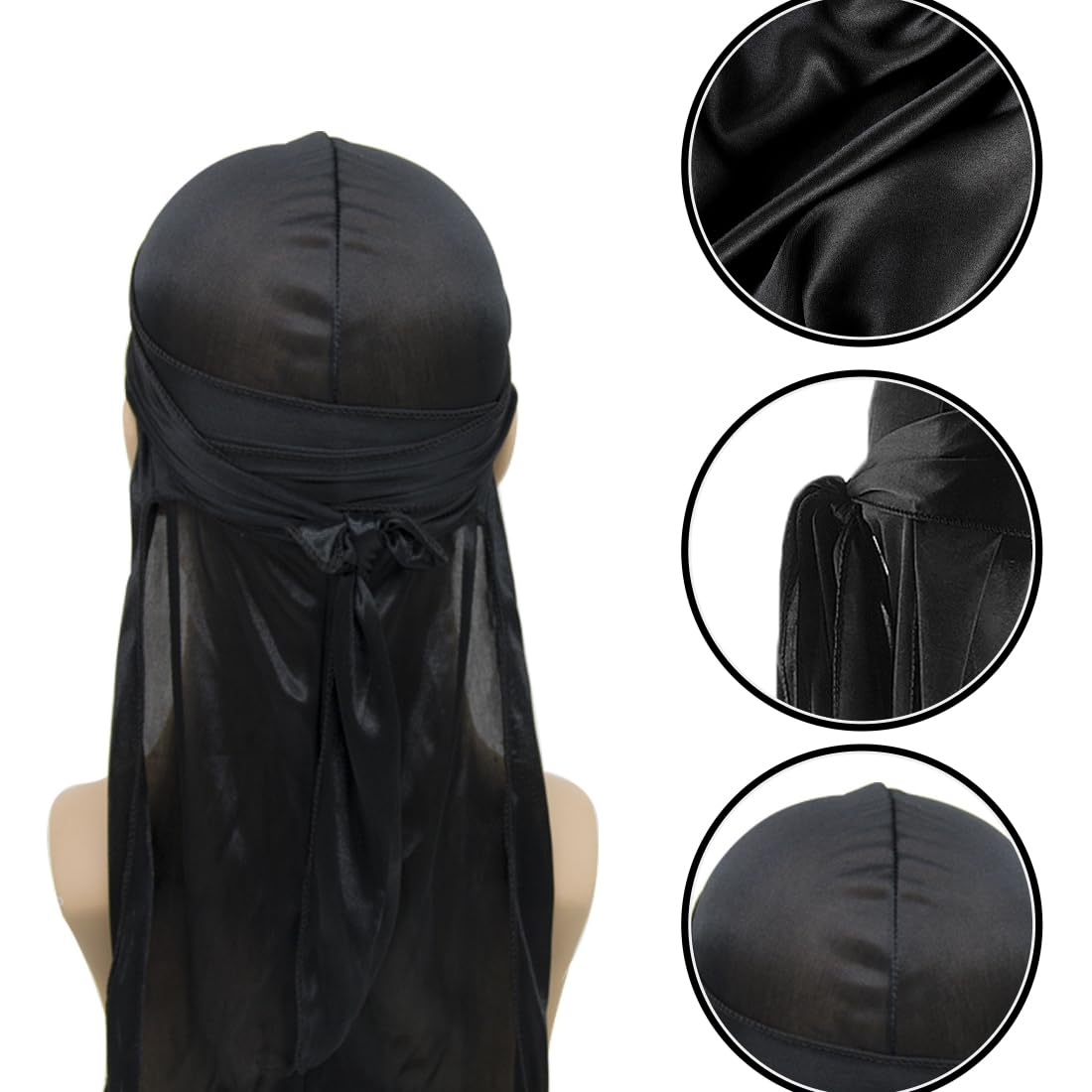 Fascia Capelli Hip Hop 2 Durag In Seta Unisex - Fasce Larghe Per Capelli |  Ideali Per Hip-Hop, Protezione Capelli E Stile Quotidiano Capello Pirata  Donna, image size:1100x1100
