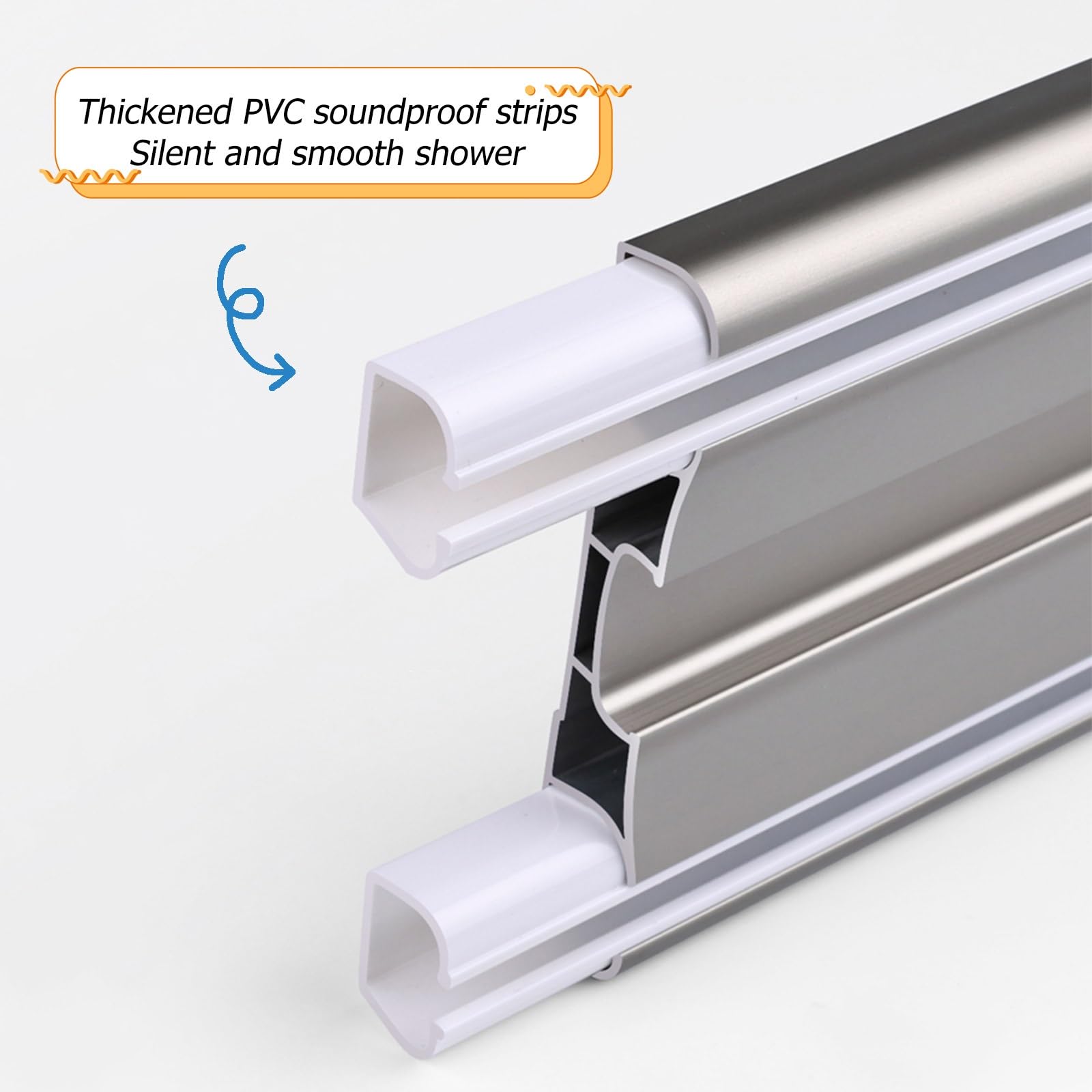 Wytrzymały dwurzędowy aluminiowy system szyn do zasłon sufitowych, 500 cm, szybowiec do salonu, łazienki, sypialni i przegrody - niebieskie rozwiązanie draperii