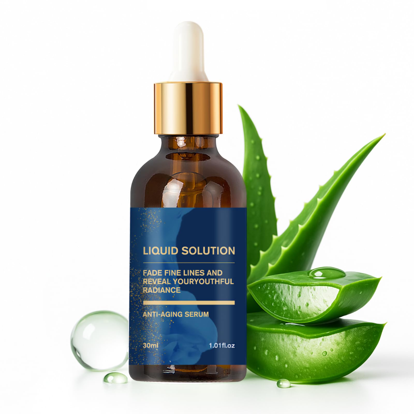 Face Serum, Liquid Solution, Aloe Vera Facial Serum for Deep Hydration & Plump Skin, Anti-Wrinkle & Anti-Aging Serum for Face