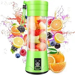 Mini Liquidificador Portatil Mixer Juice Garrafa Portátil Cabo USB 6 Lâminas Shake Coqueteleira Eletrica Sem Fio Squeeze Recarregavel Cor sortidas Premium