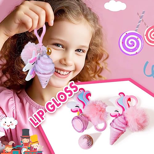 Miniatura 5 de Kit de maquillaje de unicornio para niñas, juego de cosméticos lavables no tóxicos con bolsa de unicornio, juguete de maquillaje de princesa para