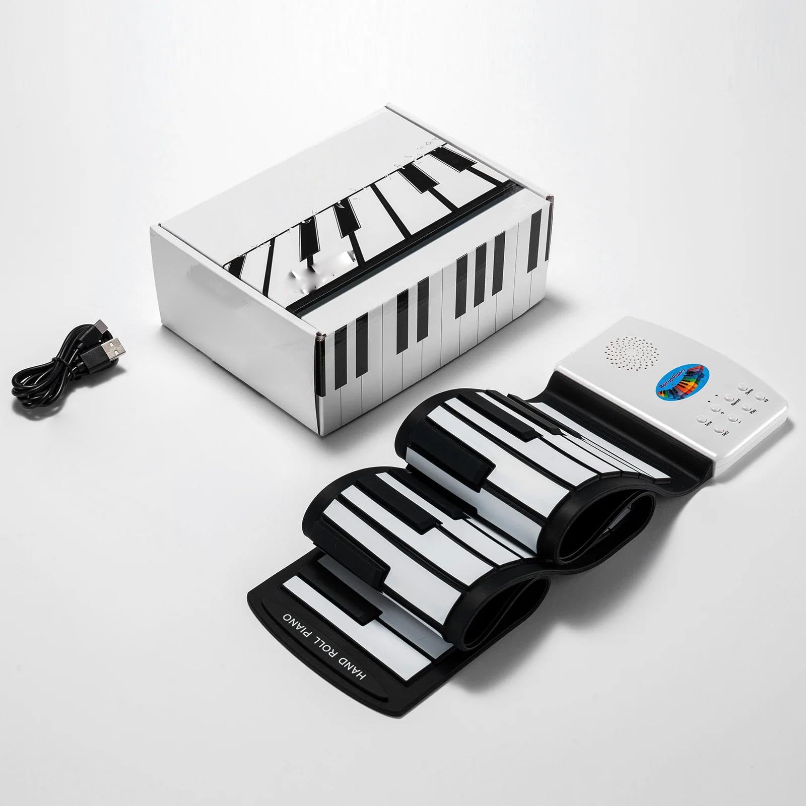 Elektroniczny Instrument Fortepianowy Profesjonalne Przenośne Pianino Zwijane Z Silikonu 49 Klawiszy Składane Ładowalne Idealne
