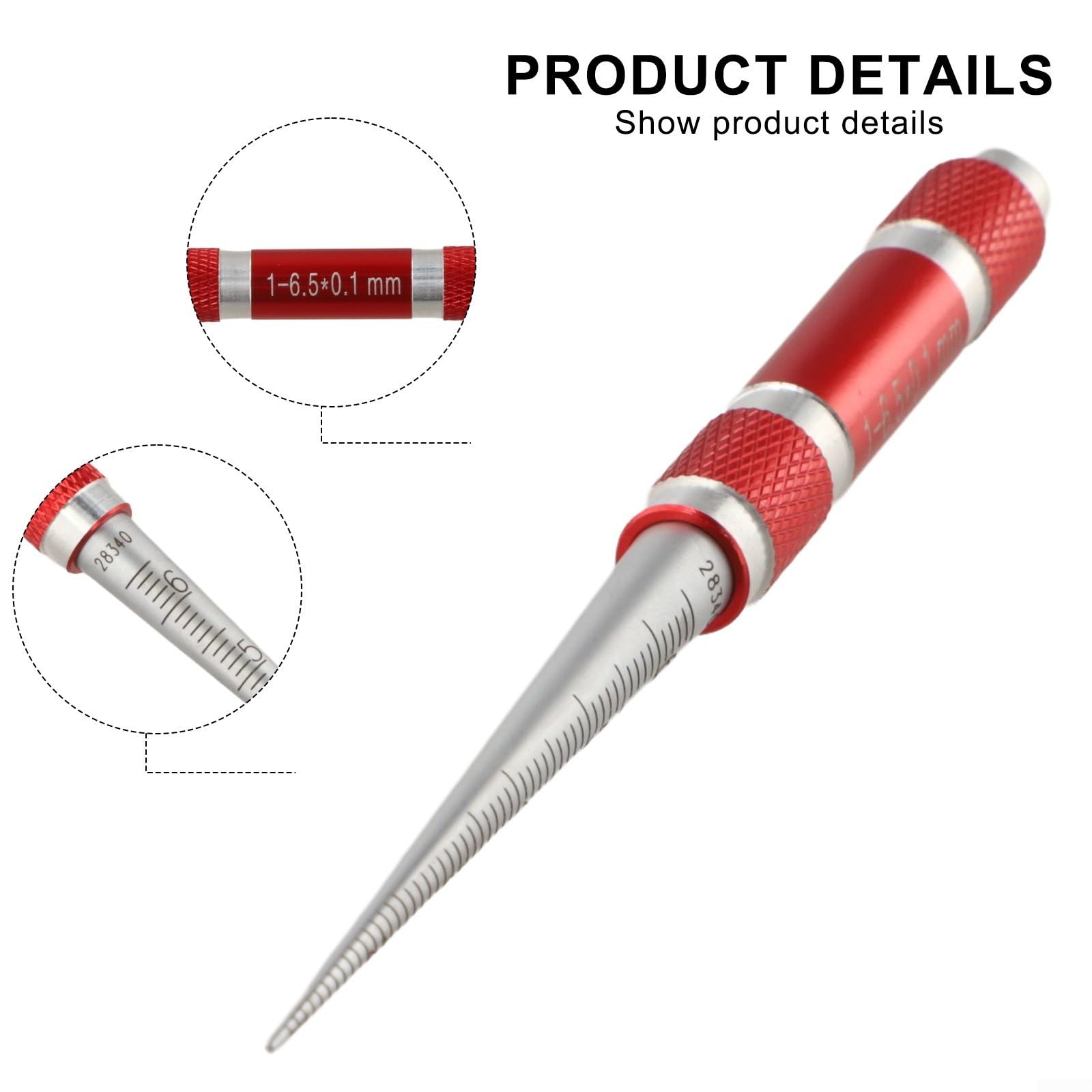 Jauge Conique 1-6.5mm Acier Carboné Nickelé Précision(15-30mm)