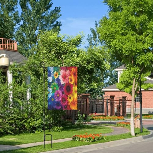 Drapeau de jardin résistant aux intempéries motif fleurs pour l'extérieur