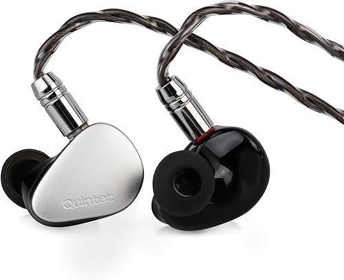 Linsoul Kiwi Ears Quinteto in Ear Monitor, 1DD + 2BA + 1 Planar + 1 PZT Hybrid Driver Earphone, con cable OFC chapado en plata desmontable, placa