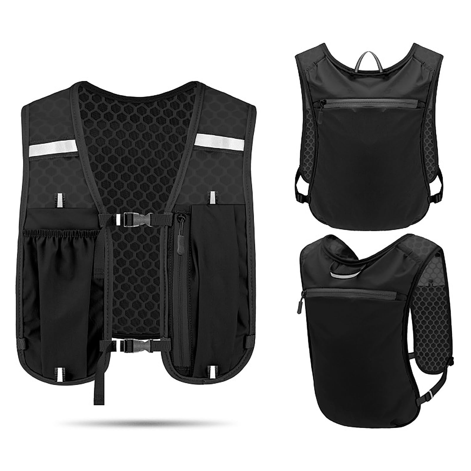 Running Vest with Hydration Bag, 15.75in Lightweight Hydration Vest for Men and Women, Marathon Running Accessories with Bladder Water Bag, Tactical Vest for Outdoor Activities Like Hiking, Cycling