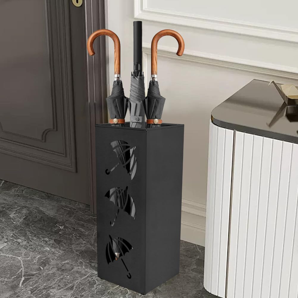 FARYODI portaombrelli portaombrelli all'ingresso, altezza 42 cm portaombrelli autoportante, spiagge per ombrelli walking walking stand (nero)