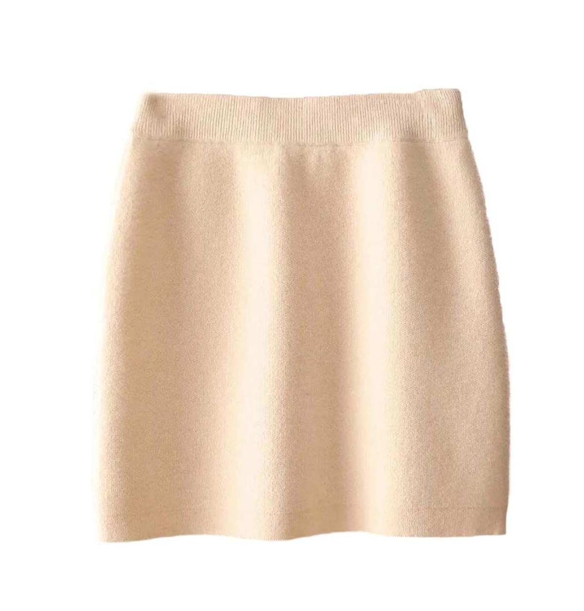 Womens Solid Wool Skirt Elastic Waist Above Knee for Straight Casual and Urban Outings Skirts