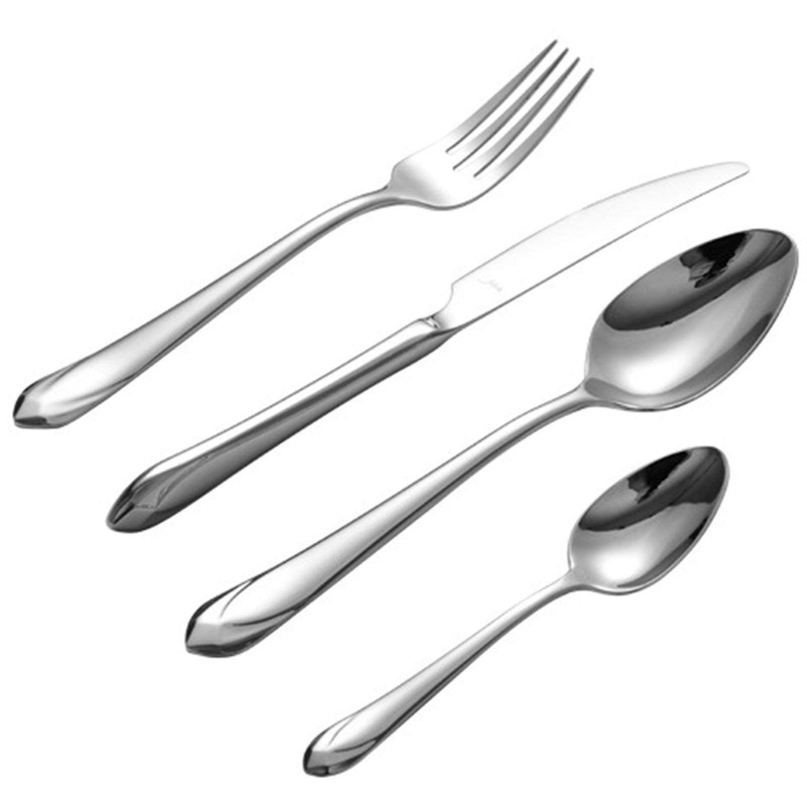Set de vaisselle en acier inoxydable de qualité supérieure finition miroir argentée