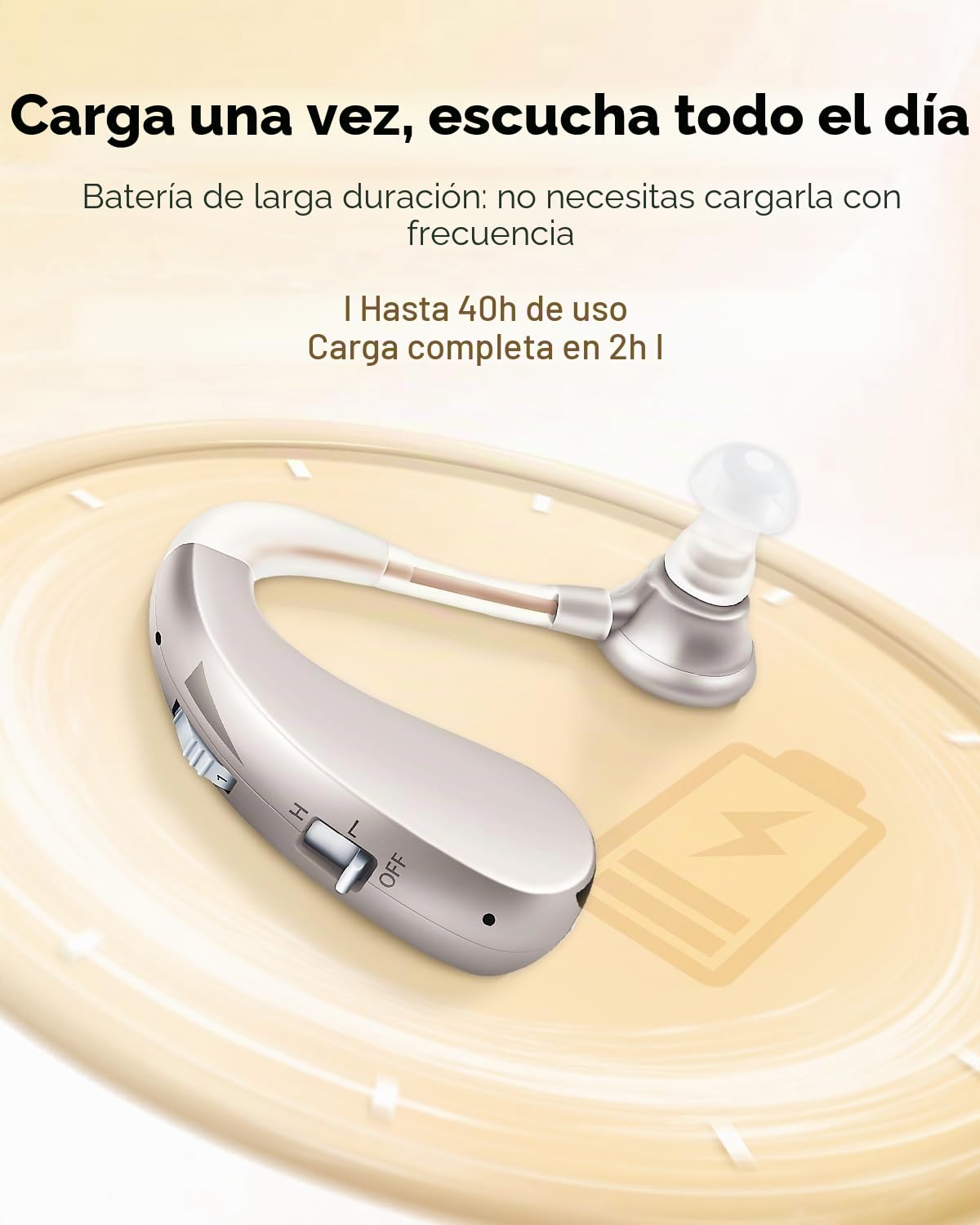 Britzgo Dispositivo de audio recargable 1204 de hasta 40 horas de duración de la batería. Diseño ligero con auriculares TPE. Ideal para el hogar y viajes. Incluye manual de usuario multilingüe (plata