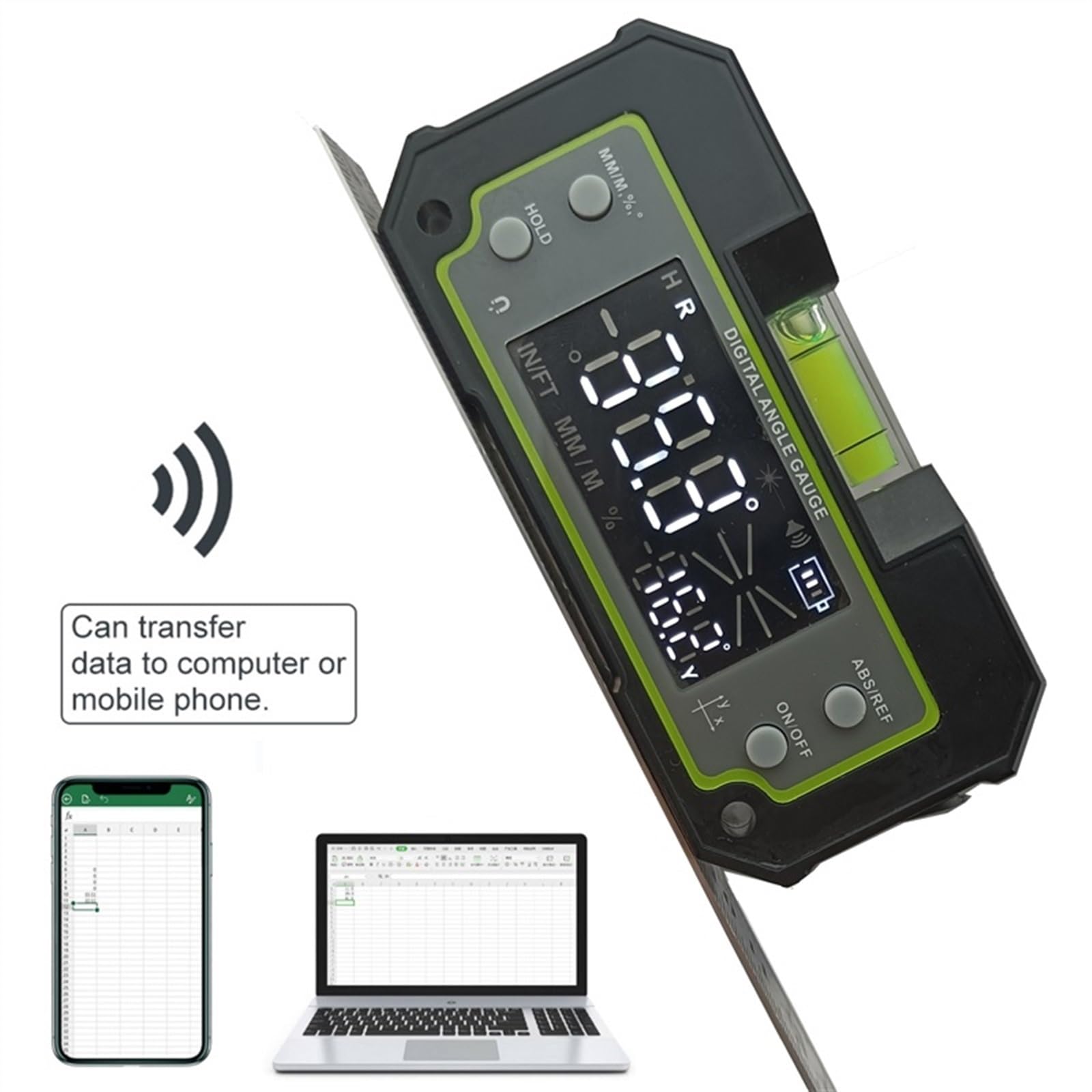 Cyfrowy inklinometr poziomu Bluetooth LCD dwuosiowy elektroniczny kątomierz linijka kątowa miernik pomiarowy Finder