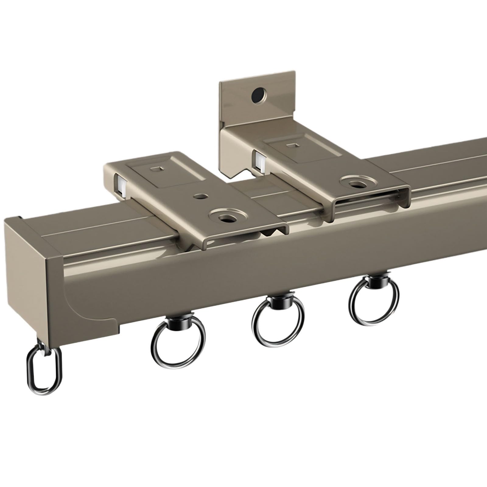 Ceiling Curtain Track, Curtain Track Ceiling Mount 2.6MM Thickened Curtain Track Hospital Aluminum Alloy Silent Ceiling Track For Curtains Room Divider Ceiling Track(Gold,1.1M/3.6FT)