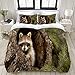 Produktbild ZELXXXDA Bettwäsche-Set,Waschbär bei Baumtieren,1 Bettbezug 135x200 + 2 Kopfkissenbezug