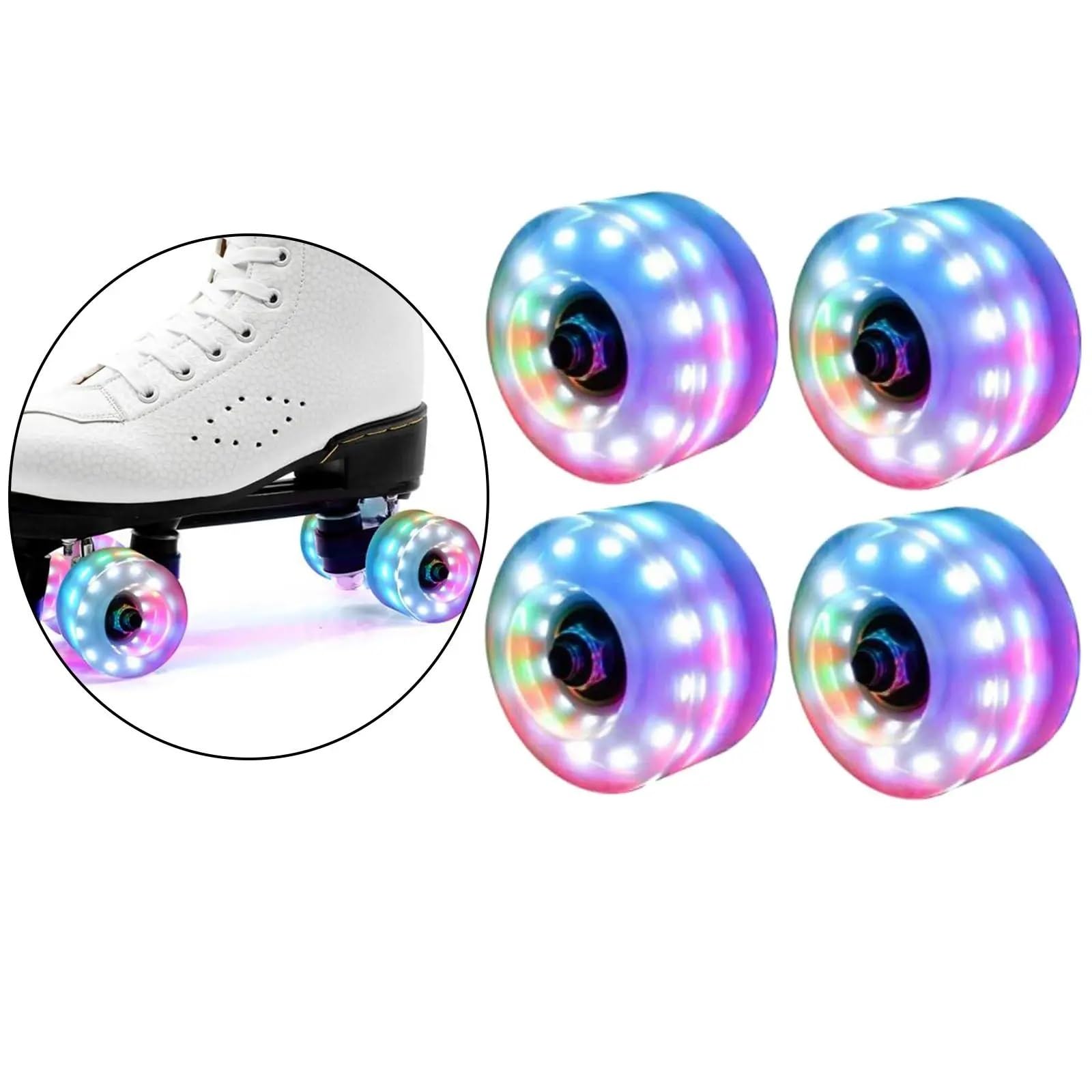 luminación Ruedas De Patines Ruedas Luminosas for Patines, rodamientos de Ruedas instalados for Exteriores Luminoso Ligeras con Skate(Blue)