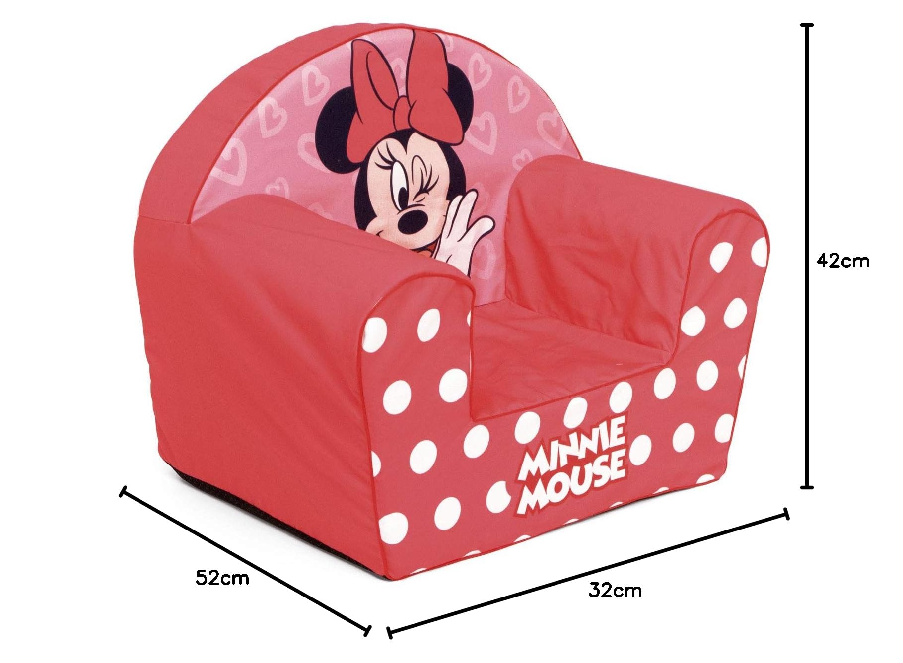 ARDITEX WD13025 Sofá Desenfundable de Espuma 42x52x32cm de Disney-Minnie