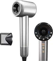 Secador de Cabelo Profissional 1500W, Baixo Ruído, Íons Negativos, Controle de Temperatura, Secador de Cabelo Com Difusor, Motor Brushless de Alta Velocidade (120000 RPM) , Secagem Rápida, Portátil, 127v/20A