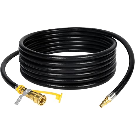 GASPRO RV Quick Connect Propane Hose: 12ft Extension with 1/4" Disconnect Fittings