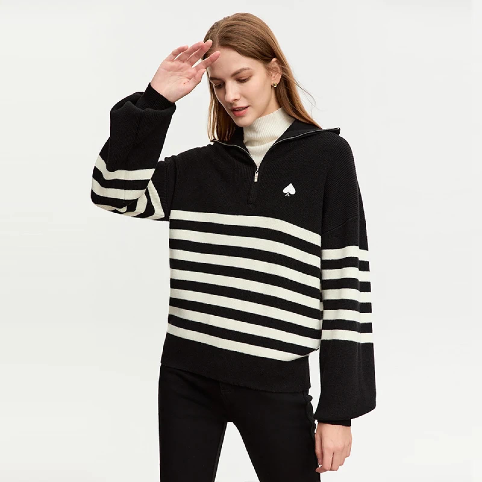 Maglione Felpe con Cappuccio Hoodies Pullover Sweatshirt Uomo Donna Maglioni per Donna M Whitestriped