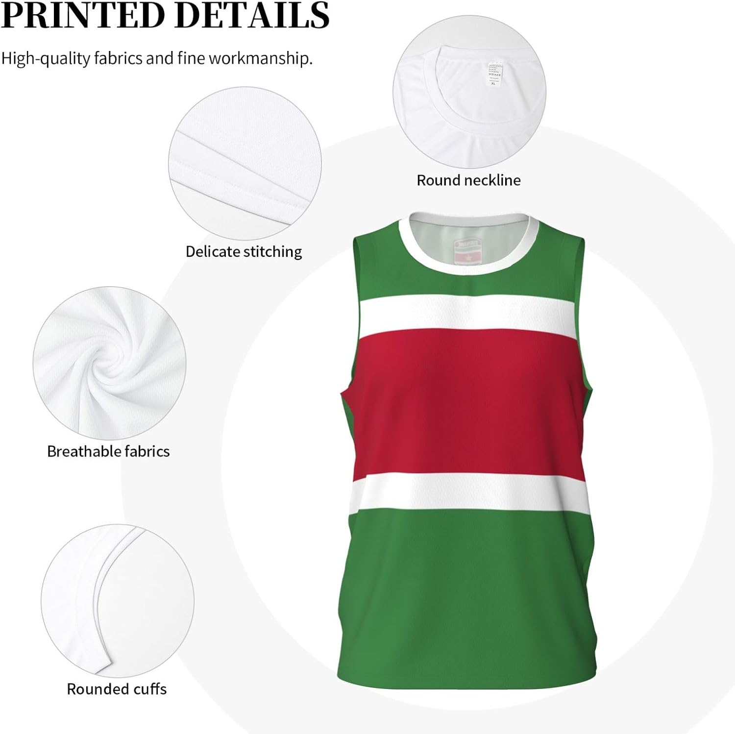 Suriname Flag Basketball Jersey Sports 3D Vest Shirt for Men Running Fitness Training Team Jerseys