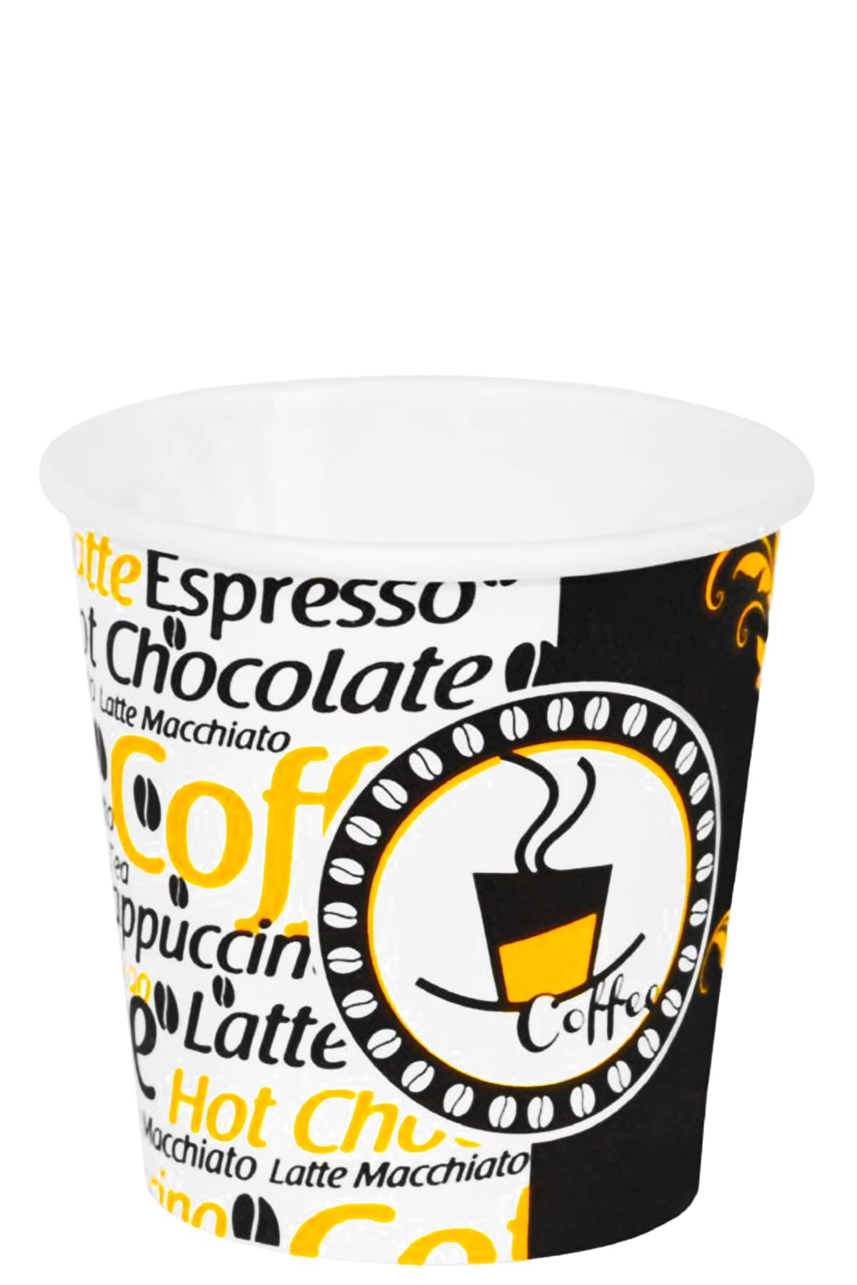 4 Oz Desenli Kalın Karton Bardak, 100 ml Kağıt Bardak Türk Kahvesi ve Espresso için 100 Adet (100, Mililitre)